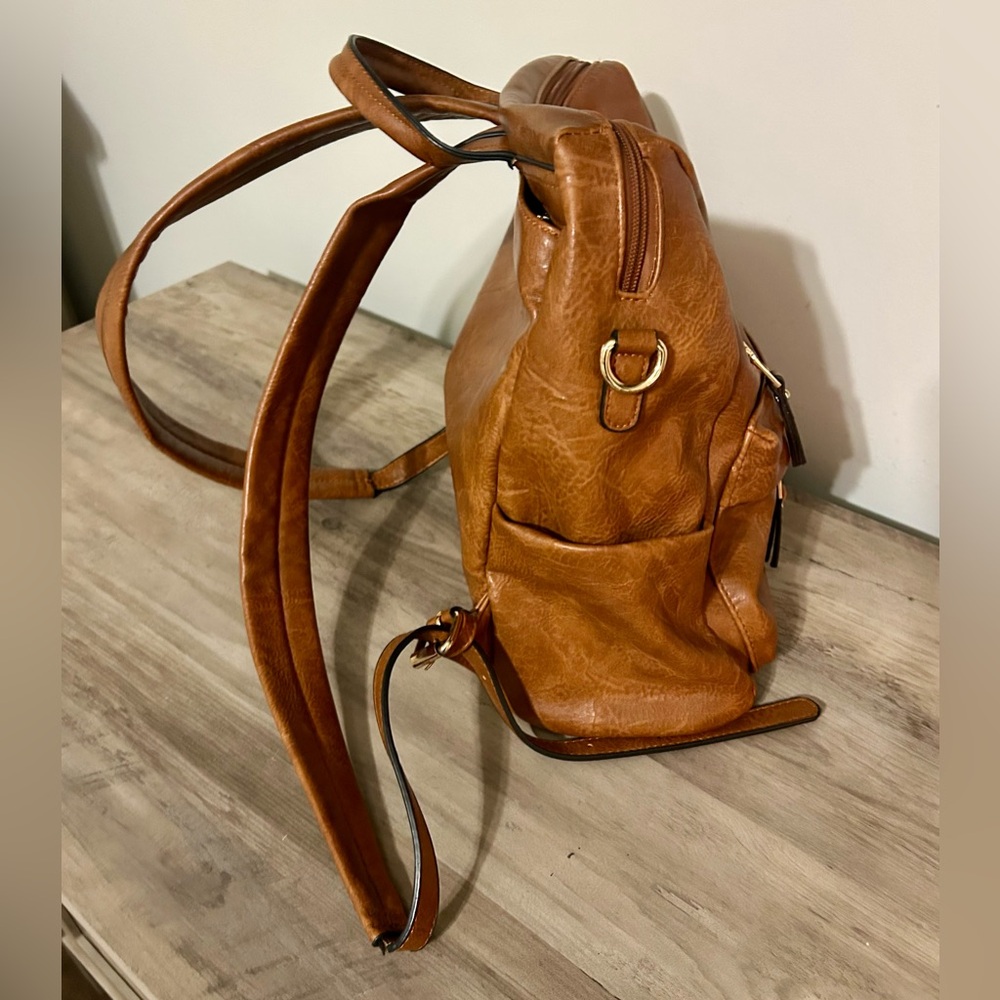 Stylish Brown Leather Mini Backpack - image 4
